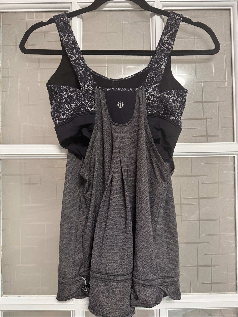 lululemon athletica Grey and Black Layered Tank Top